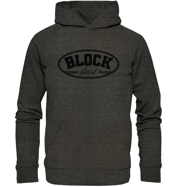 N.O.S.W. BLOCK Fanblock Hoodie "BLOCK finest" Männer Organic Kapuzenpullover dark heather grau