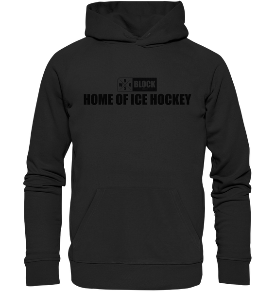 N.O.S.W. BLOCK Hoodie "HOME OF ICE HOCKEY" Männer Organic Kapuzenpullover schwarz