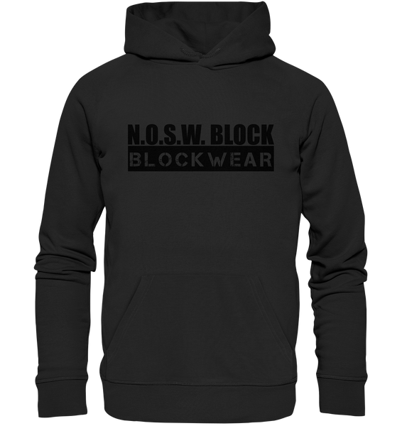 N.O.S.W. BLOCK Hoodie "BLOCKWEAR" Männer Organic Kapuzenpullover schwarz