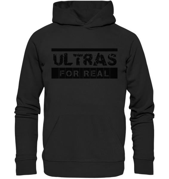 N.O.S.W. BLOCK Ultras Hoodie "ULTRAS FOR REAL" beidseitig bedruckter Männer Organic Kapuzenpullover schwarz