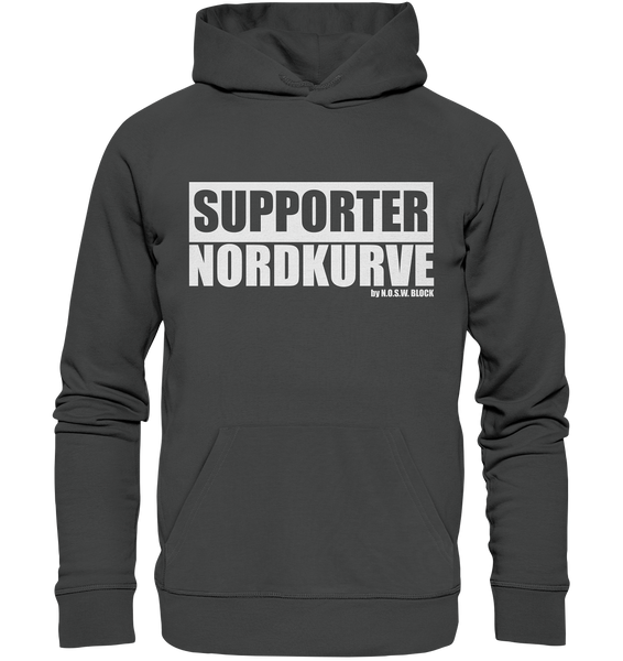 N.O.S.W. BLOCK Fanblock Hoodie "SUPPORTER NORDKURVE" Männer Organic Kapuzenpullover anthrazit