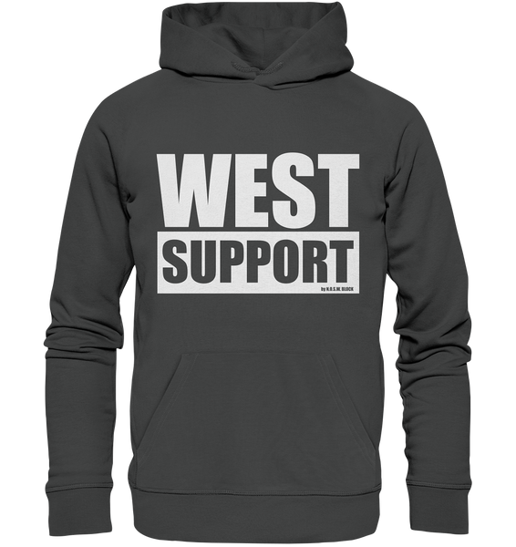 N.O.S.W. BLOCK Fanblock Hoodie "WEST SUPPORT" Organic Männer Kapuzenpullover anthrazit