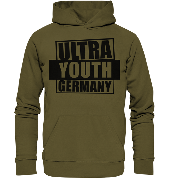 N.O.S.W. BLOCK Ultras Hoodie "ULTRA YOUTH GERMANY" Männer Organic Kapuzenpullover khaki