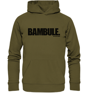 N.O.S.W. Block Fanblock Hoodie "BAMBULE." Organic Kapuzenpullover khaki