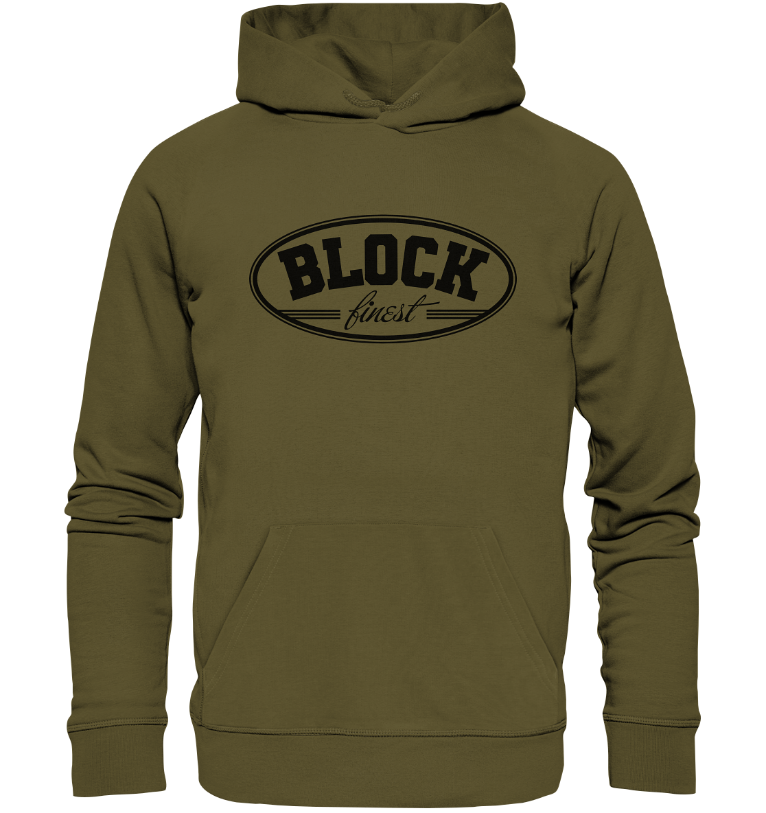 N.O.S.W. BLOCK Fanblock Hoodie "BLOCK finest" Männer Organic Kapuzenpullover khaki