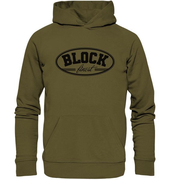 N.O.S.W. BLOCK Fanblock Hoodie "BLOCK finest" Männer Organic Kapuzenpullover khaki