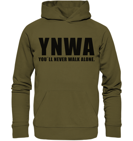 N.O.S.W. BLOCK Fanblock Hoodie "YNWA" Männer Organic Kapuzenpullover khaki