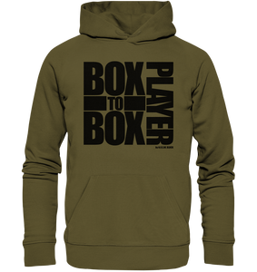 N.O.S.W. BLOCK Fanblock Hoodie "BOX TO BOX PLAYER" Männer Organic Hoodie khaki