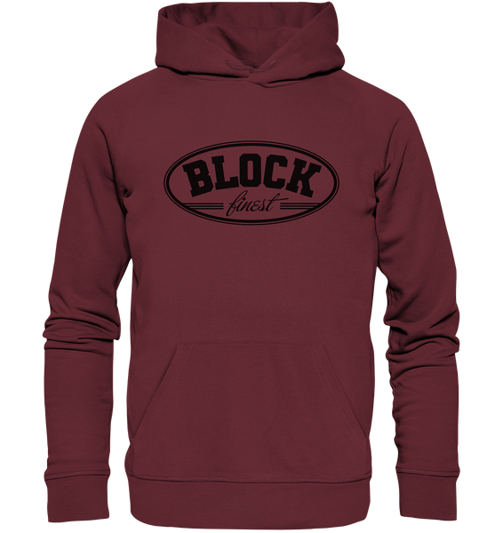 N.O.S.W. BLOCK Fanblock Hoodie "BLOCK finest" Männer Organic Kapuzenpullover weinrot