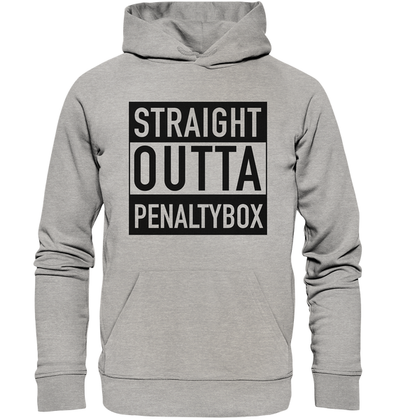 N.O.S.W. BLOCK Fanblock Hoodie "STRAIGHT OUTTA PENALTY BOX" Männer Organic Kapuzenpullover heather grau