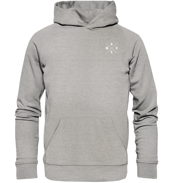 N.O.S.W. BLOCK Hoodie "N.O.S.W. ICON / SUPPORTE WAS DU LIEBST!" Männer Organic Kapuzenpullover heather grau