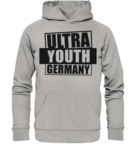 N.O.S.W. BLOCK Ultras Hoodie "ULTRA YOUTH GERMANY" Männer Organic Kapuzenpullover heather grau