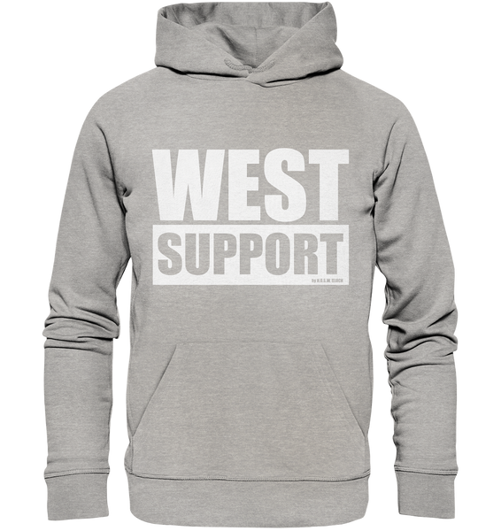 N.O.S.W. BLOCK Fanblock Hoodie "WEST SUPPORT" Organic Männer Kapuzenpullover heather grau