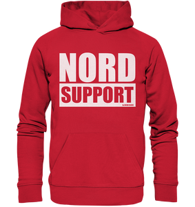N.O.S.W. BLOCK Fanblock Shirt "NORD SUPPORT" Männer Organic Kapuzenpullover rot