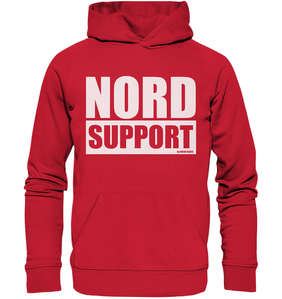 N.O.S.W. BLOCK Fanblock Shirt "NORD SUPPORT" Männer Organic Kapuzenpullover rot