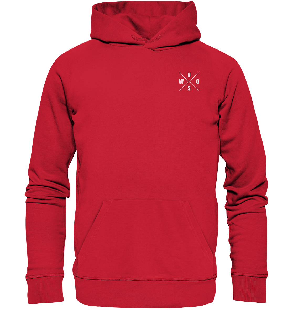 N.O.S.W. BLOCK Hoodie "N.O.S.W. ICON / SUPPORTE WAS DU LIEBST!" Männer Organic Kapuzenpullover rot