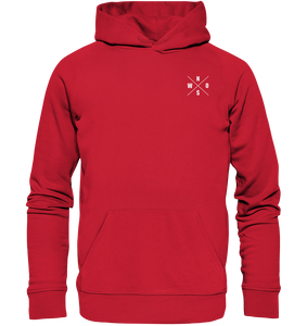 N.O.S.W. BLOCK Hoodie "N.O.S.W. ICON / SUPPORTE WAS DU LIEBST!" Männer Organic Kapuzenpullover rot