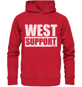 N.O.S.W. BLOCK Fanblock Hoodie "WEST SUPPORT" Organic Männer Kapuzenpullover rot