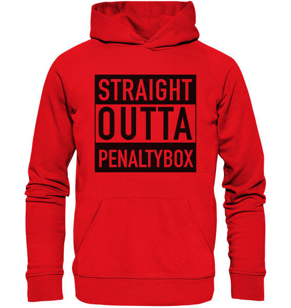 N.O.S.W. BLOCK Fanblock Hoodie "STRAIGHT OUTTA PENALTY BOX" Männer Organic Kapuzenpullover rot