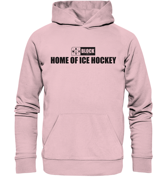 N.O.S.W. BLOCK Hoodie "HOME OF ICE HOCKEY" Männer Organic Kapuzenpullover pink