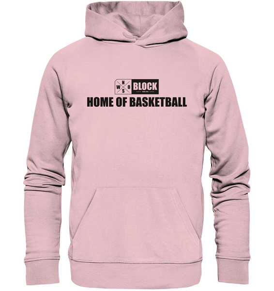 N.O.S.W. BLOCK Hoodie "HOME OF BASKETBALL" Männer Organic Kapuzenpullover cotton pink