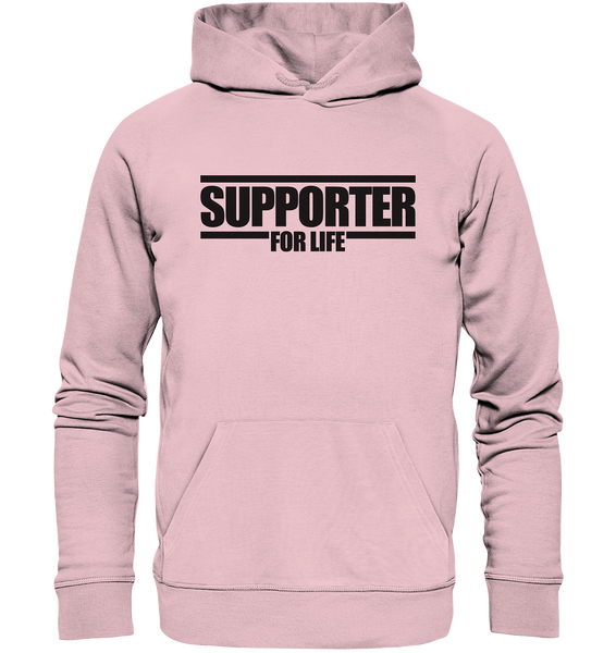 N.O.S.W. BLOCK Fanblock Hoodie "SUPPORTER FOR LIFE" Männer Organic Kapuzenpullover pink