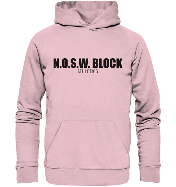 N.O.S.W. BLOCK Hoodie "N.O.S.W. BLOCK ATHLETICS" Männer Organic Kapuzenpullover pink