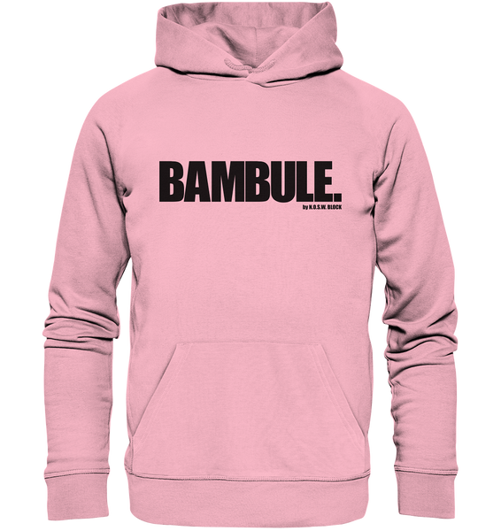 N.O.S.W. Block Fanblock Hoodie "BAMBULE." Organic Kapuzenpullover cotton pink