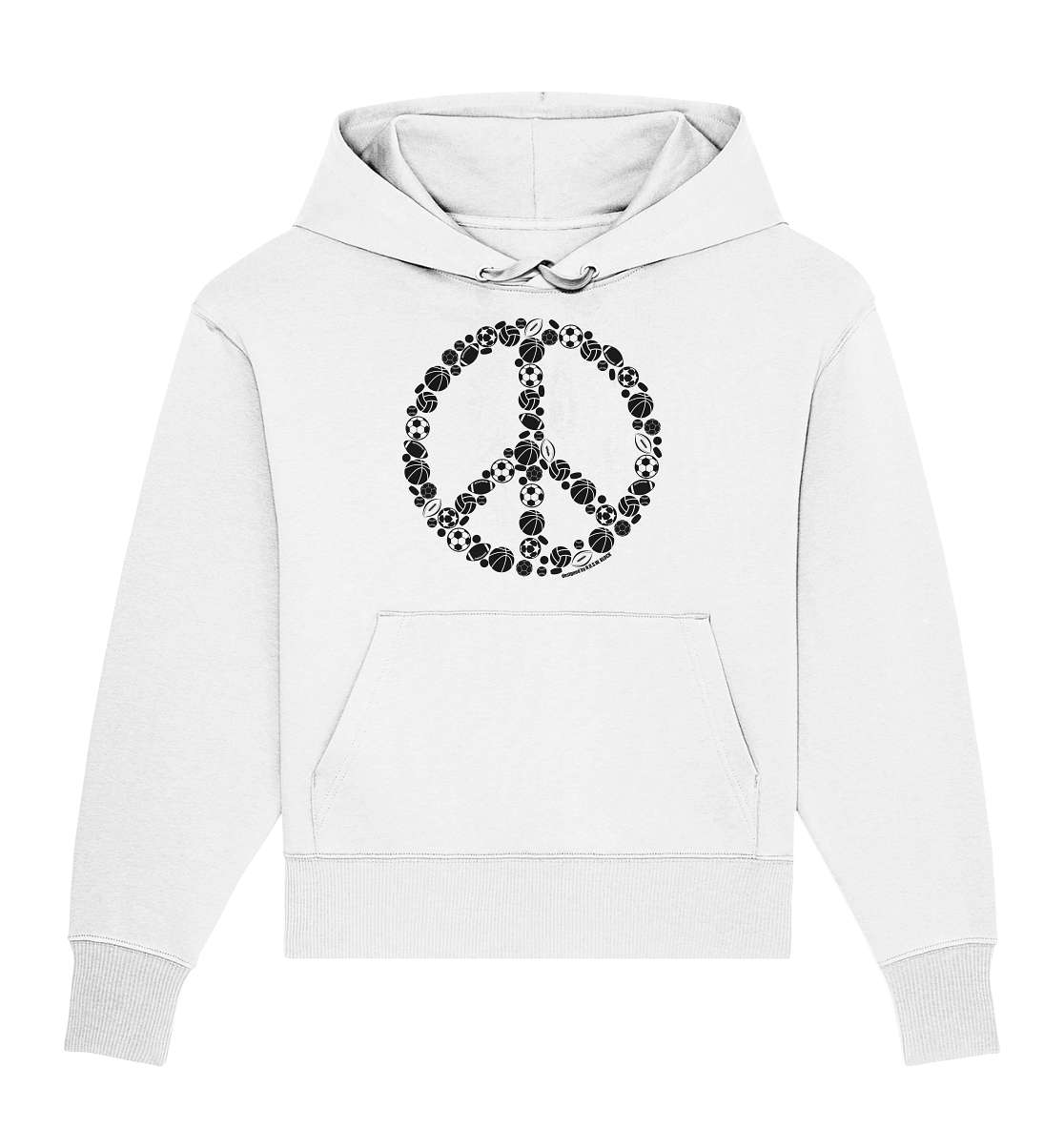 N.O.S.W. BLOCK Hoodie "SPORTS FOR PEACE" Girls Organic Oversize Kapuzenpullover withe