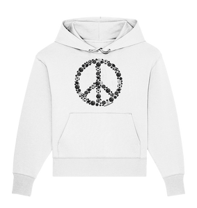 N.O.S.W. BLOCK Hoodie "SPORTS FOR PEACE" Girls Organic Oversize Kapuzenpullover withe