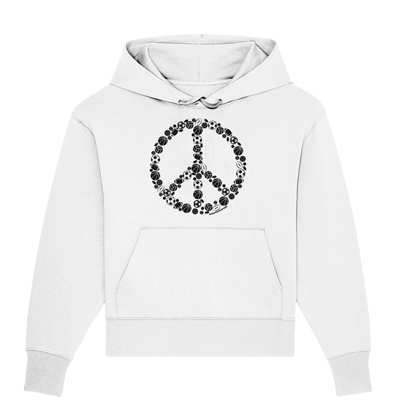 N.O.S.W. BLOCK Hoodie "SPORTS FOR PEACE" Girls Organic Oversize Kapuzenpullover withe