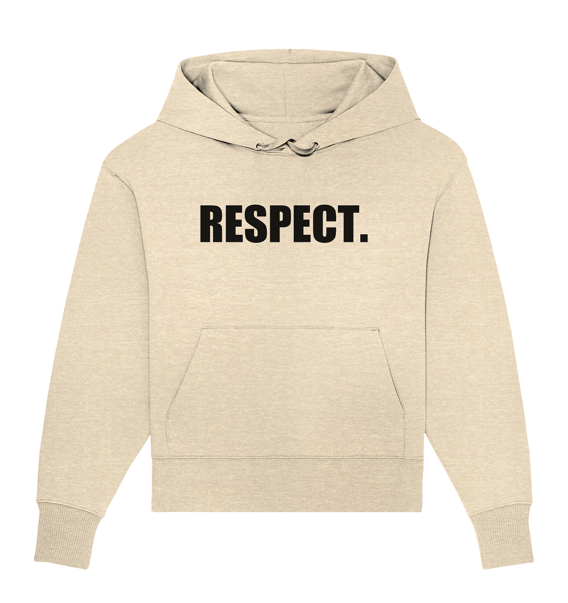 N.O.S.W. BLOCK Fanblock Hoodie "RESPECT." Girls Organic Oversize Kapuzenpullover natural raw