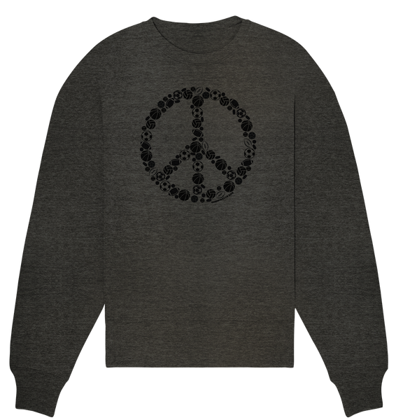 N.O.S.W. BLOCK Sweater "SPORTS FOR PEACE" Girls Organic Oversize Sweatshirt dark heather grau