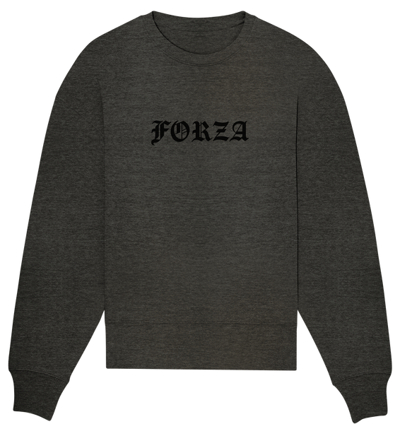 N.O.S.W. BLOCK Fanblock Sweater "FORZA" Frauen Organic Oversize Sweatshirt dark heather grau