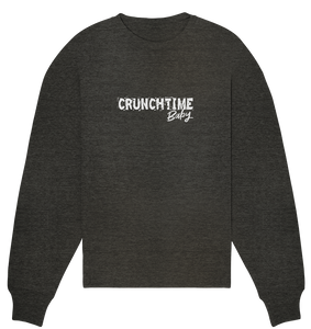 N.O.S.W. BLOCK Fanblock Sweater "CRUNCHTIME Baby" Frauen Organic Oversize Sweatshirt dark heather grau