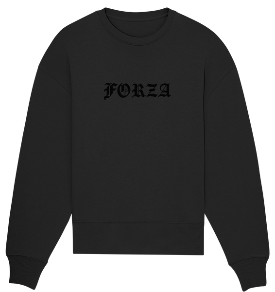 N.O.S.W. BLOCK Fanblock Sweater "FORZA" Frauen Organic Oversize Sweatshirt schwarz