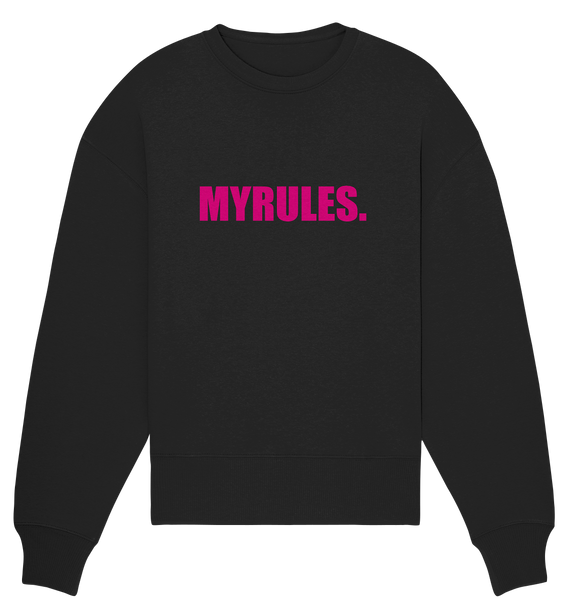 N.O.S.W. BLOCK Sweater "MYRULES." Girls Organic Oversize Sweatshirt schwarz