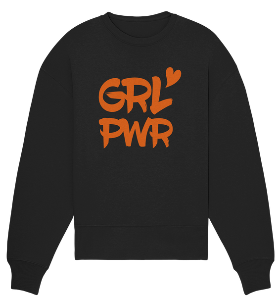 N.O.S.W. BLOCK Girls Sweater "GRL PWR" Organic Oversize Sweatshirt schwarz