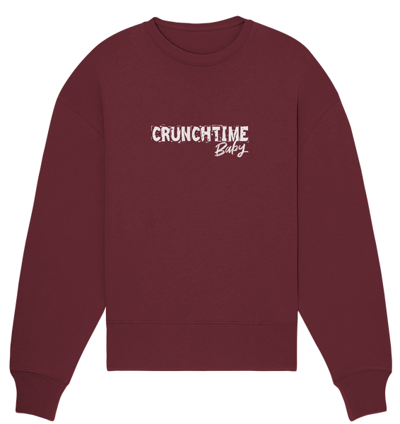 N.O.S.W. BLOCK Fanblock Sweater "CRUNCHTIME Baby" Frauen Organic Oversize Sweatshirt weinrot