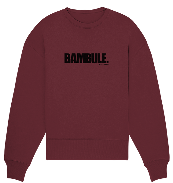 N.O.S.W. BLOCK Fanblock Sweater "BAMBULE." Girls Organic Oversize Sweatshirt weinrot