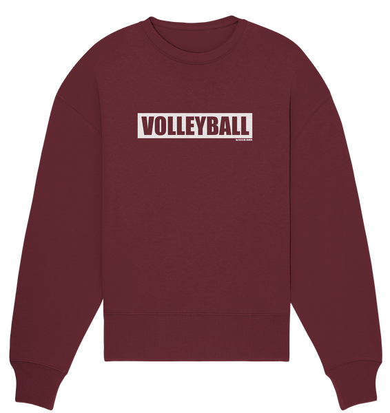 N.O.S.W. BLOCK Teamsport Sweater "VOLLEYBALL" Frauen Organic Oversize Sweatshirt weinrot