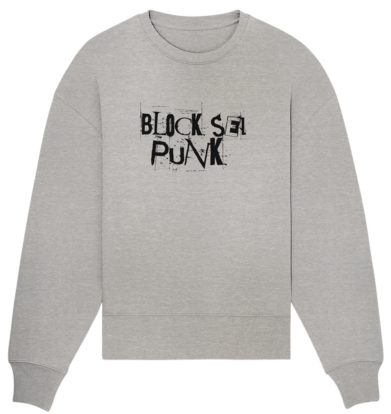 N.O.S.W. BLOCK Fanblock Sweater "BLOCK SEI PUNK" Girls Organic Oversize Sweatshirt heather grau