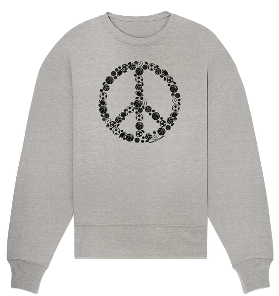 N.O.S.W. BLOCK Sweater "SPORTS FOR PEACE" Girls Organic Oversize Sweatshirt heather grau