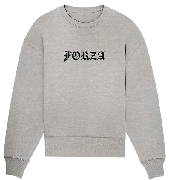 N.O.S.W. BLOCK Fanblock Sweater "FORZA" Frauen Organic Oversize Sweatshirt heather grau