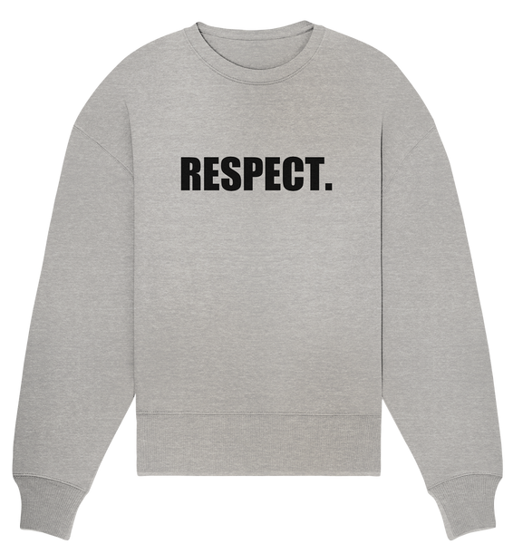N.O.S.W. BLOCk Fanblock Sweater "RESPECT." Girls Organic Oversize Sweatshirt heather grau