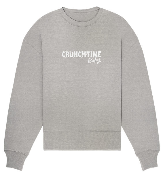 N.O.S.W. BLOCK Fanblock Sweater "CRUNCHTIME Baby" Frauen Organic Oversize Sweatshirt heather grau