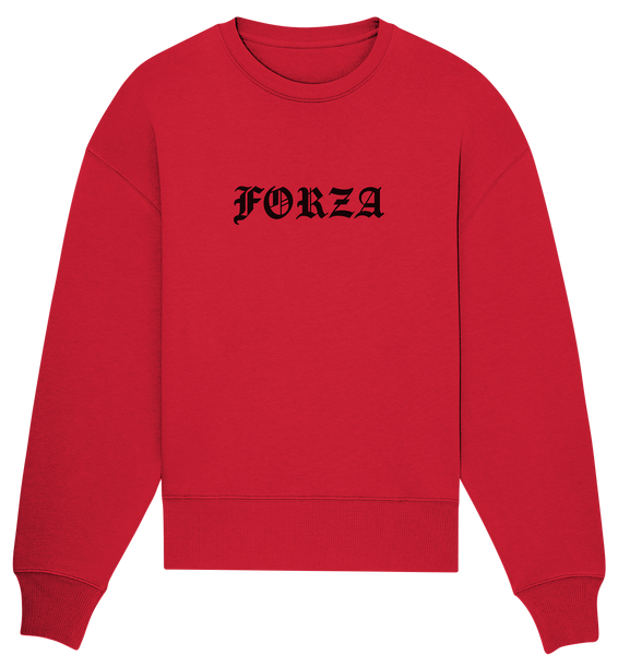 N.O.S.W. BLOCK Fanblock Sweater "FORZA" Frauen Organic Oversize Sweatshirt rot