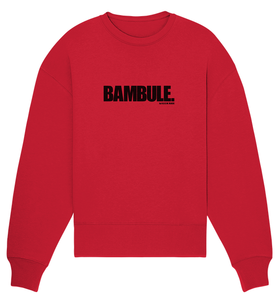 N.O.S.W. BLOCK Fanblock Sweater "BAMBULE." Girls Organic Oversize Sweatshirt rot