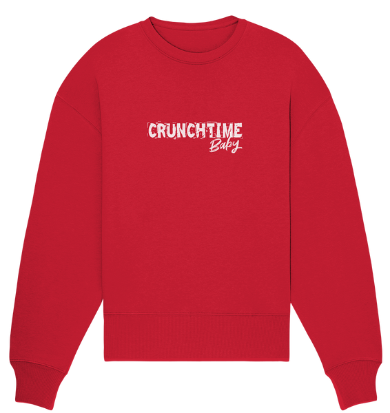 N.O.S.W. BLOCK Fanblock Sweater "CRUNCHTIME Baby" Frauen Organic Oversize Sweatshirt rot