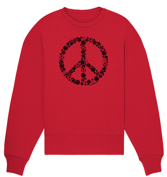 N.O.S.W. BLOCK Sweater "SPORTS FOR PEACE" Girls Organic Oversize Sweatshirt rot